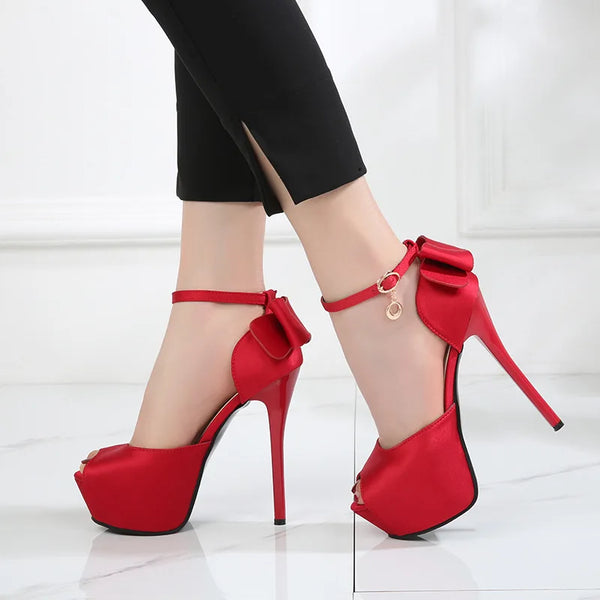 Elegant Peep Toe Platform High Heels Pumps for Women - Stylish Wedding Shoes with Stiletto Heels & Slingback Design Perfect for Brides and Special Occasions